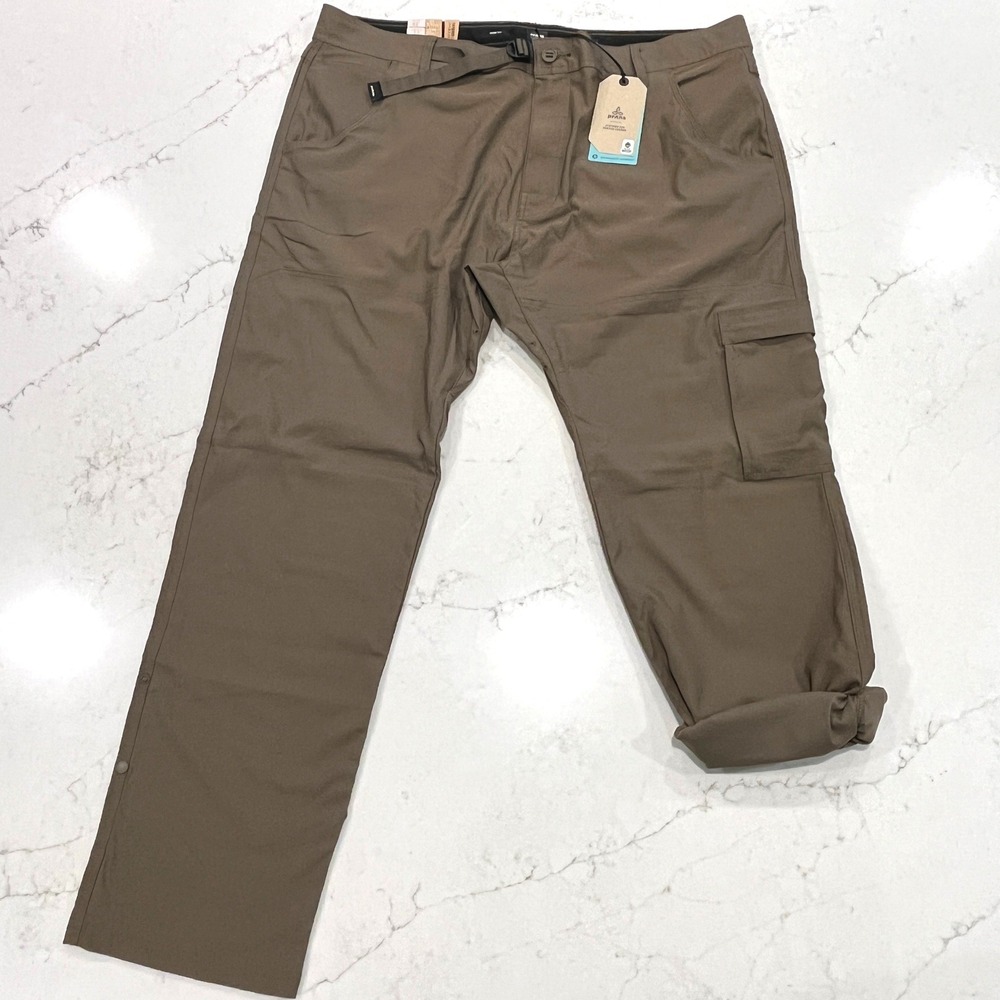 Prana NEW Stretch Zion‎ Pant II Mens 42 x32 Mud Brown Slim Fit Hiking Outdoor
